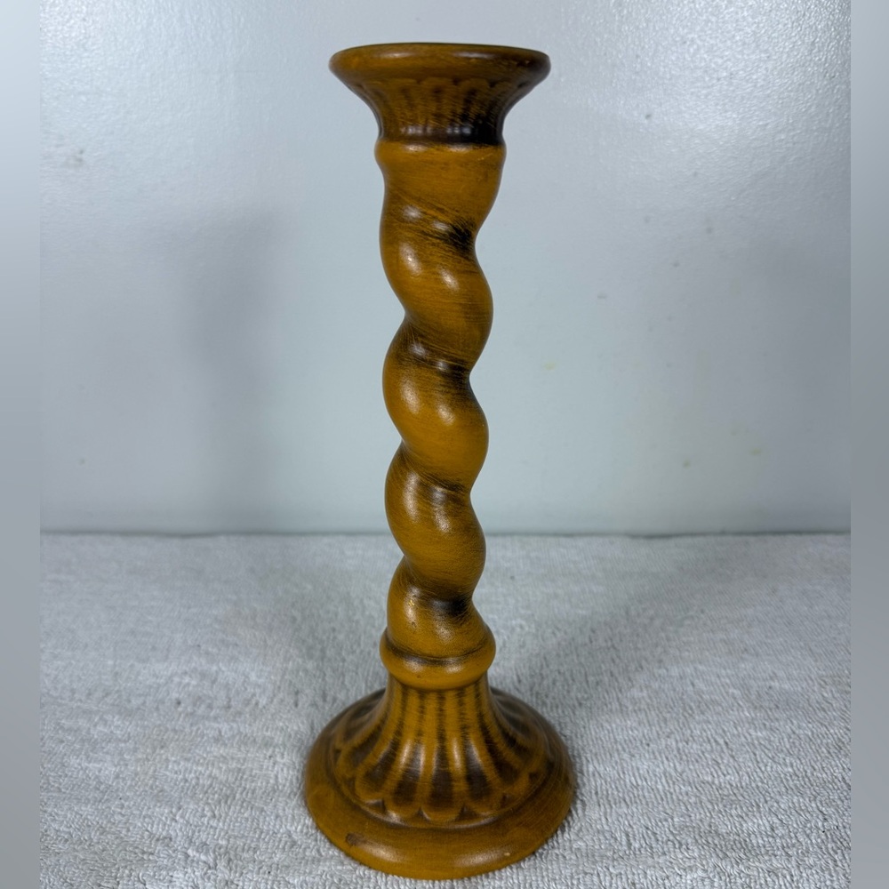 Vintage Haeger Candlestick Holder Ceramic USA 3044 Yellow‎ Gold Color